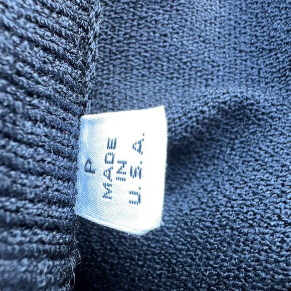 St. John Petite Black Santana Knit 2pc Skirt Suit Set Gold Button Cardigan Mini - Picture 7 of 16